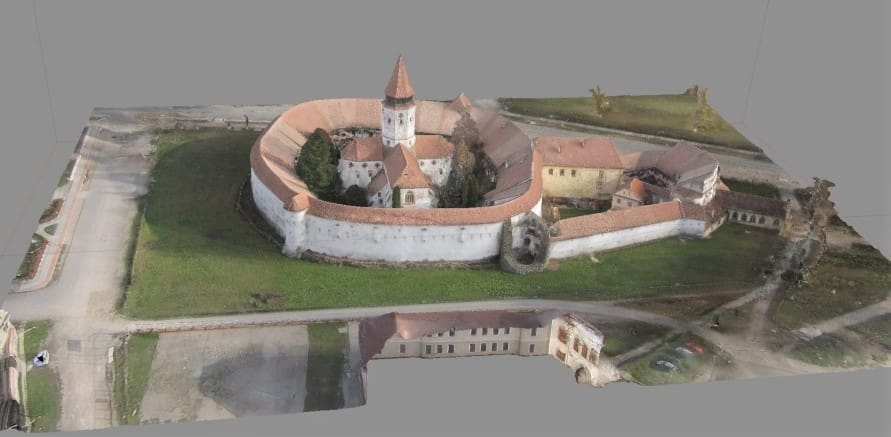 A model generated through drone-based aerial photogrammetry