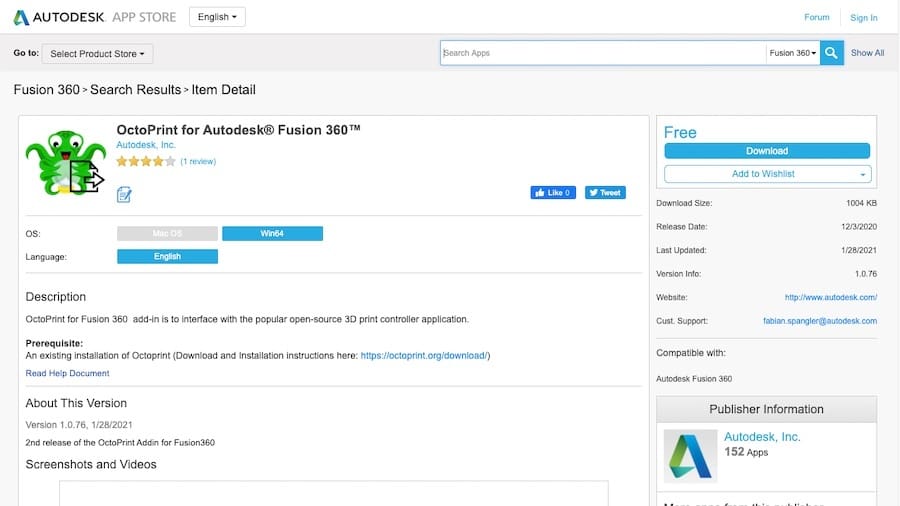 The add-in can be downloaded for free at Autodesk App Store