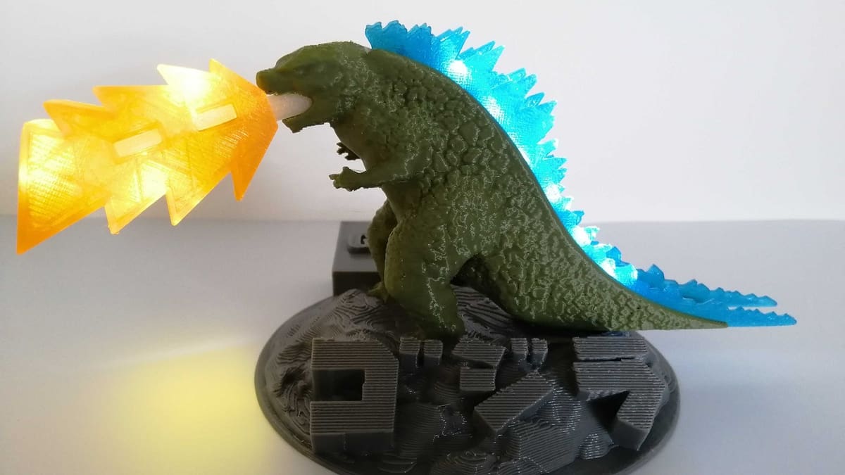 The atomic breath of Godzilla is a powerful beam of radiation, but safe in this form