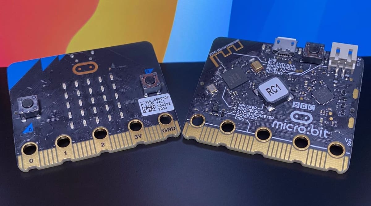The Micro:Bit V2 has a 2.4 GHz radio and a Bluetooth 5.1 chip