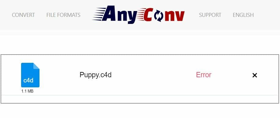 Our trials with online converters were unsuccessful