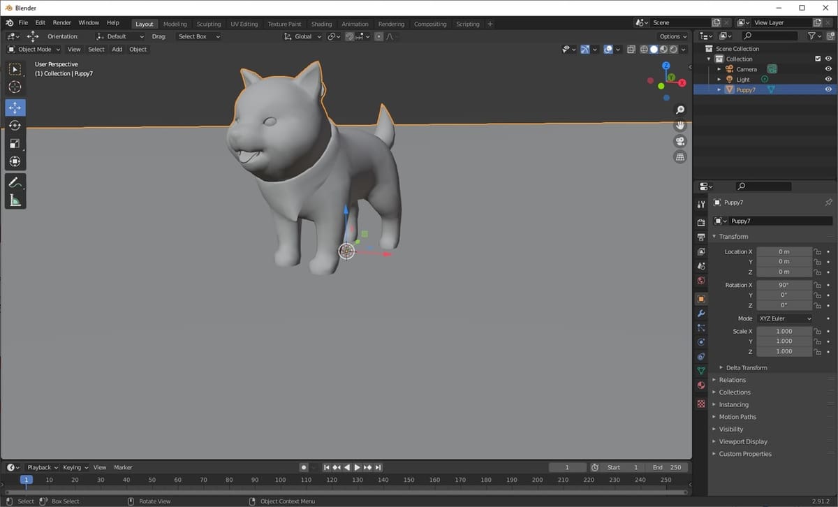The OBJ model is now ready for Blender!