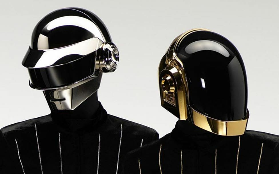 The two members of Daft Punk wore unique technological helmets