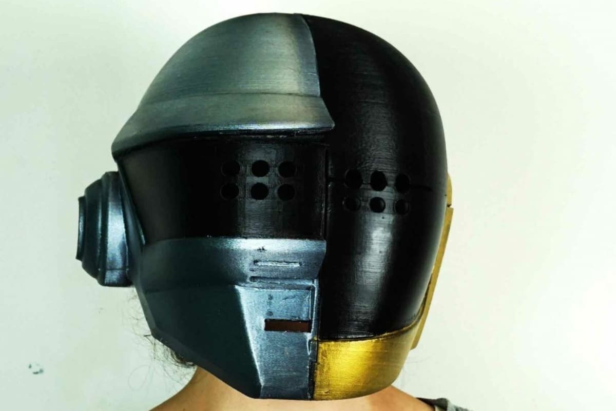 This helmet is a mix of both type of Daft Punk helmets