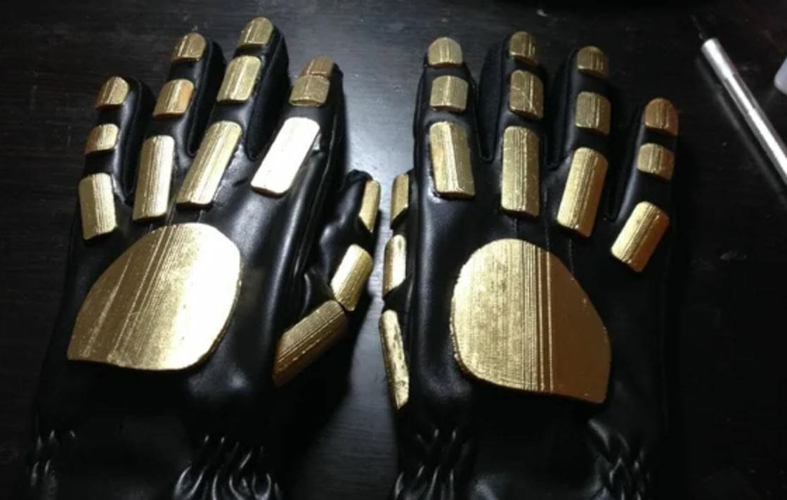You can attach these 3D printable pads to gloves to make your own Daft Punk handwear