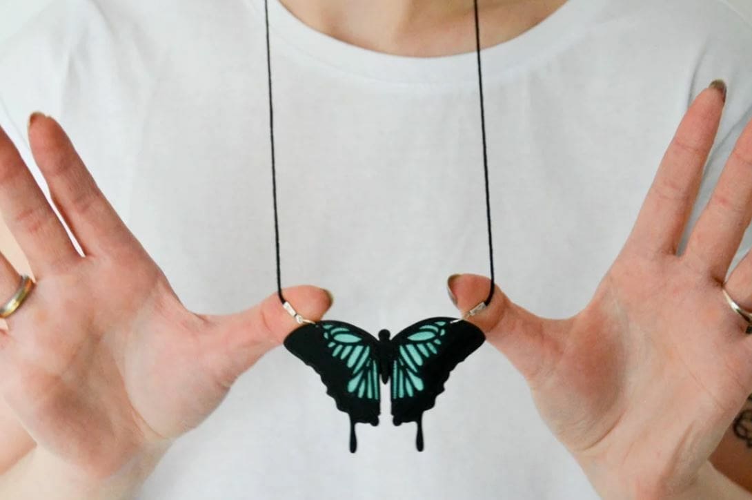 This butterfly pendant looks great when printed in multiple colors