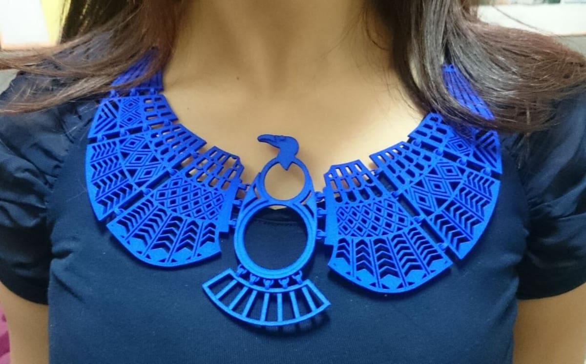 This statement necklace was printed on an SLS printer