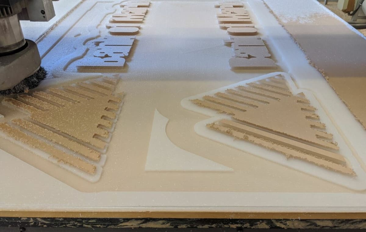 DXF files can be converted to G-code and then machined by a CNC router