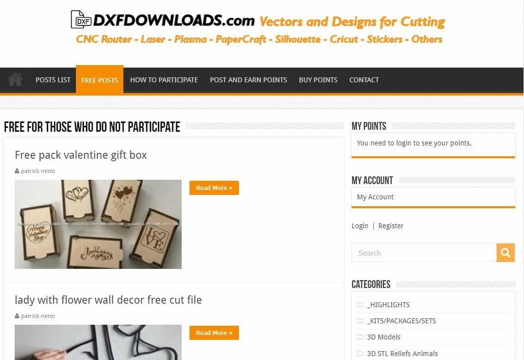 DXFdownloads contains some cool free designs