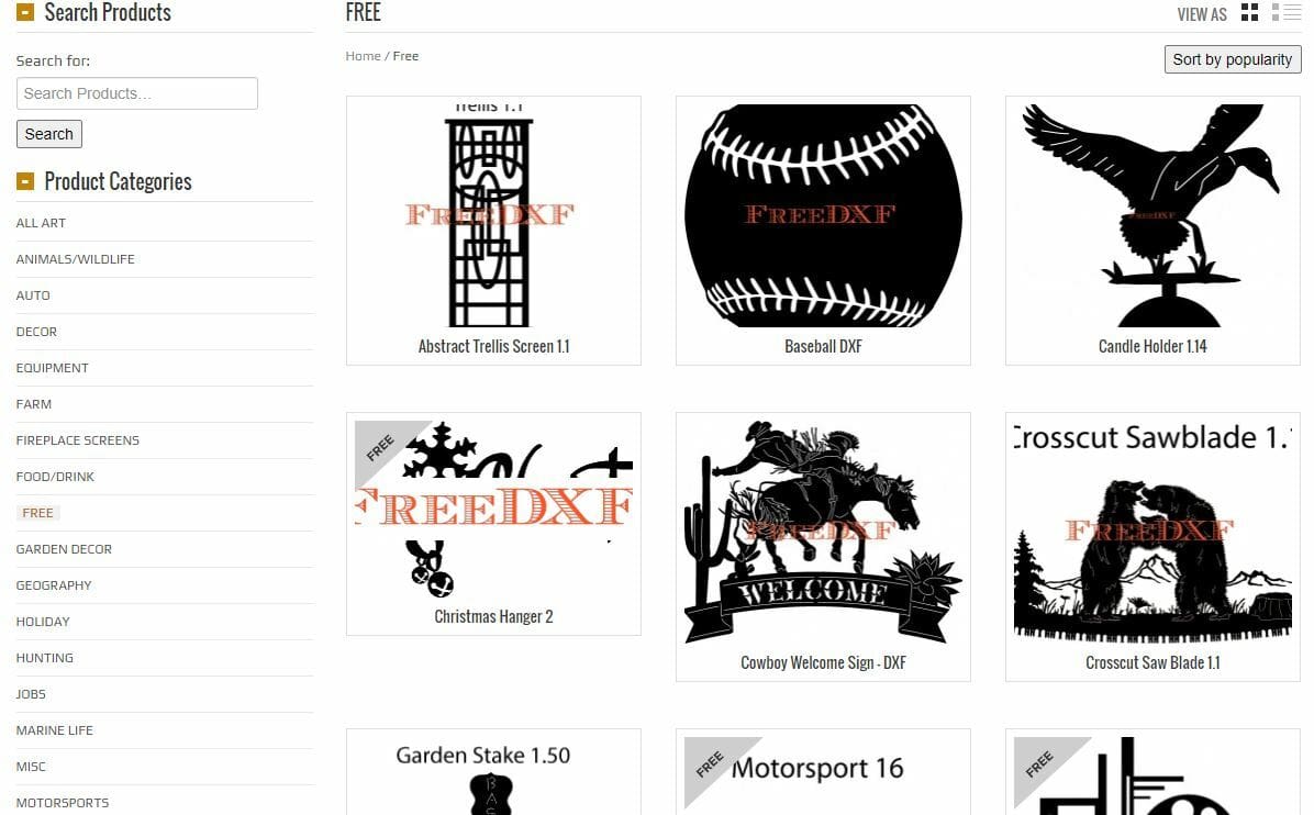 FreeDXF has a lot of categories where you can find similarly-themed DXF files