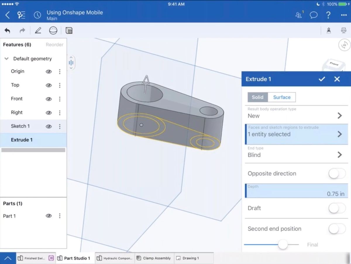 Onshape's mobile app is a great alternative