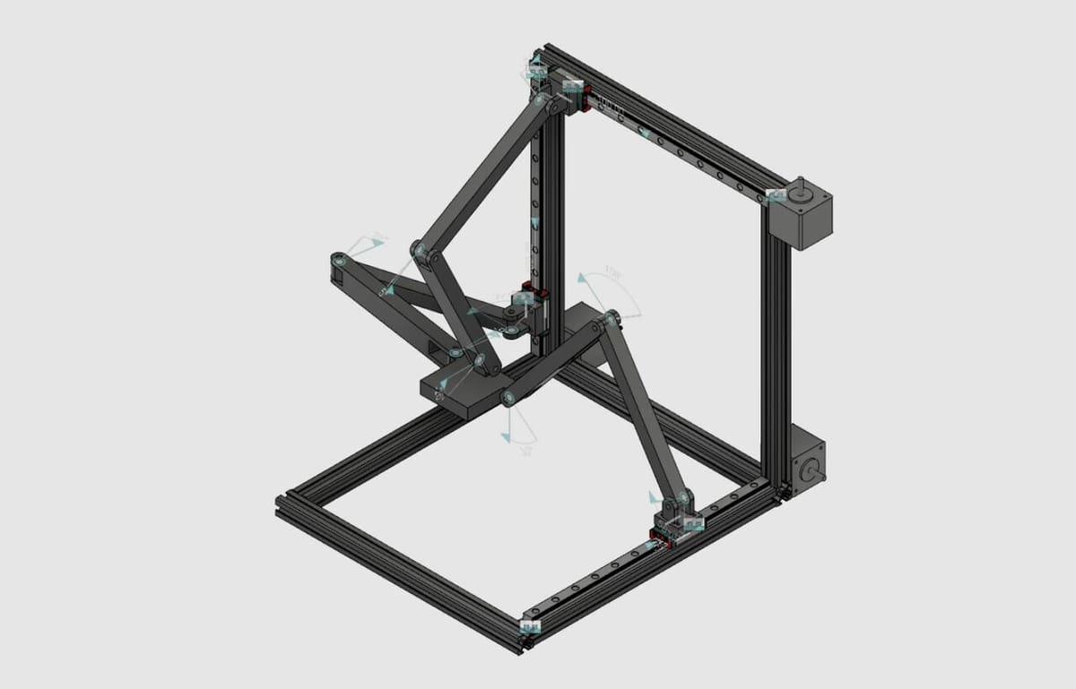 Tripteron machines use two linkages on each of the three arms