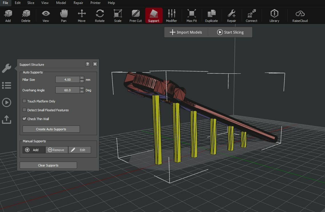IdeaMaker allows you to add manual supports