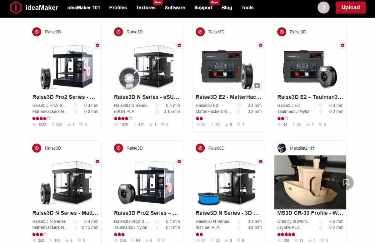 The IdeaMaker Library is full of slicer profiles for different machines and materials