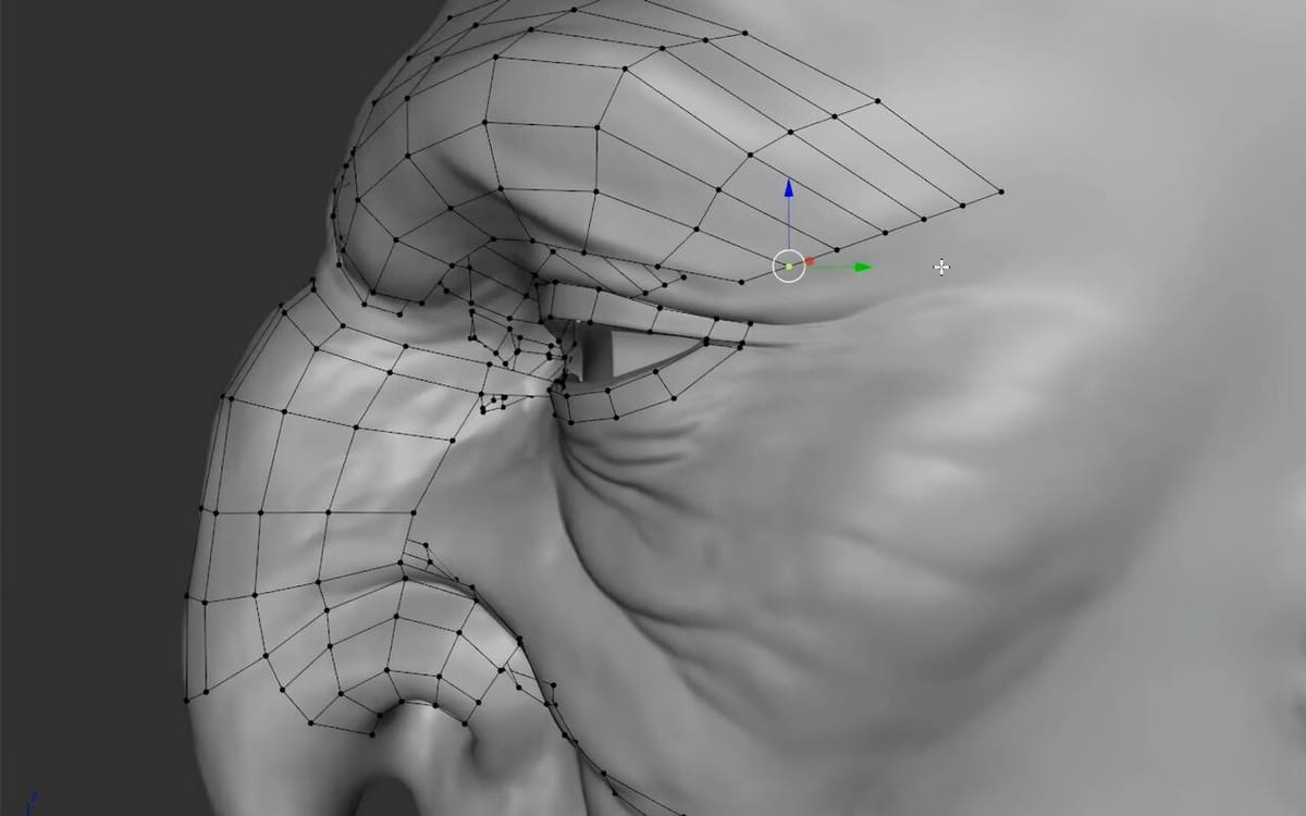 Retopologizing a face in Blender