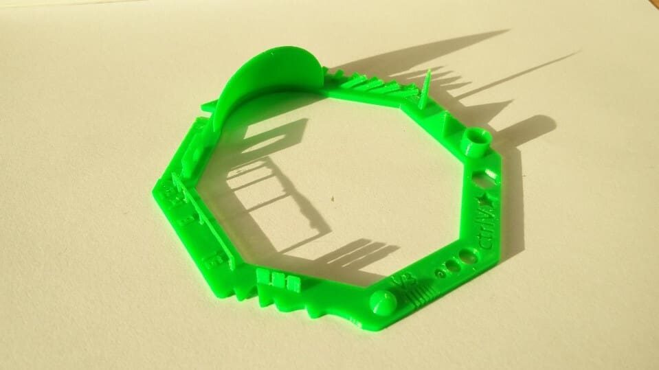 Each side of this octagon tests different aspects of print quality, including overhangs