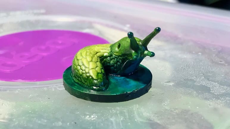 A beautifully-painted slug print