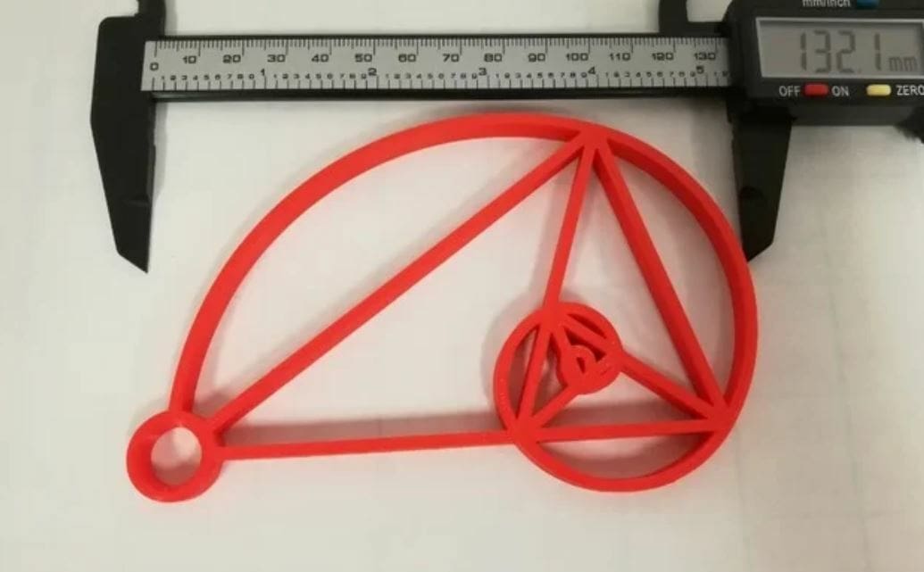 This piece incorporates the golden ratio and an isosceles triangle