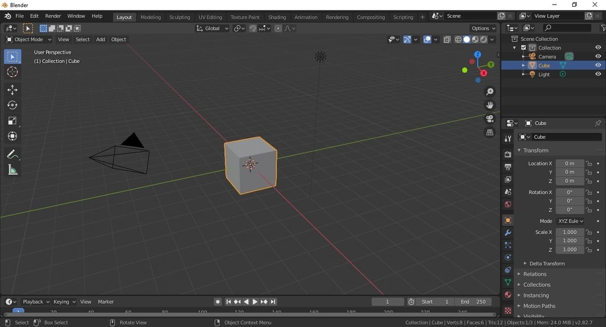 When open Blender, it always starts with a cube!