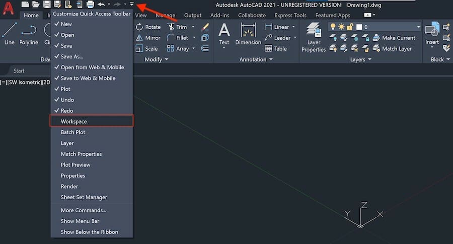 You can change the entire UI by switching workspaces