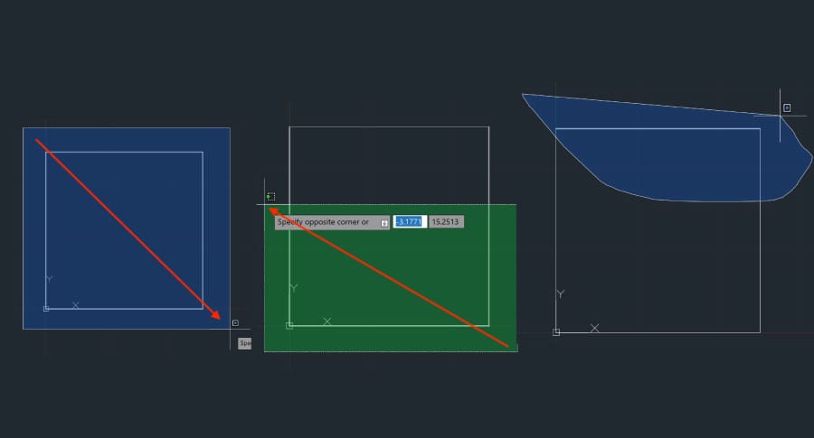 Selecting objects can be done in three different ways, all of which best for a purpose