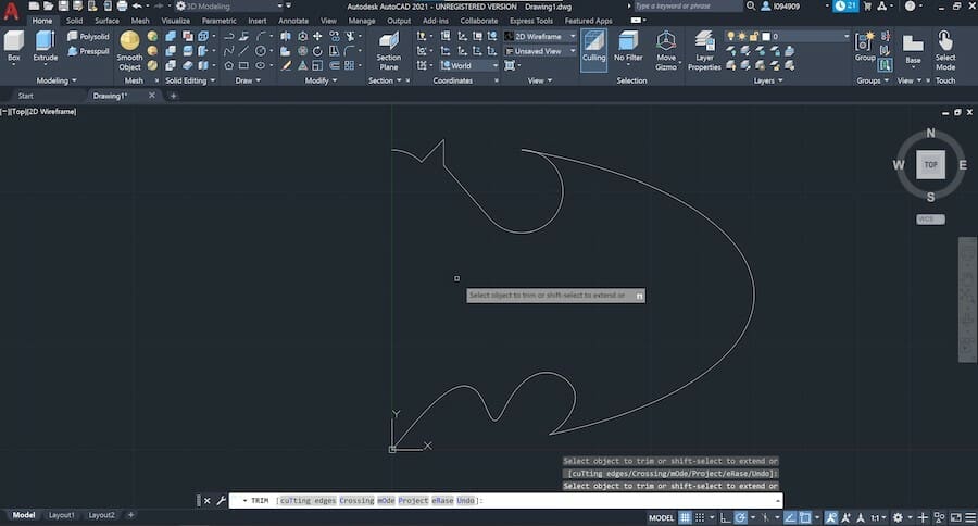The Trim tool remove segments of lines but just clicking on them