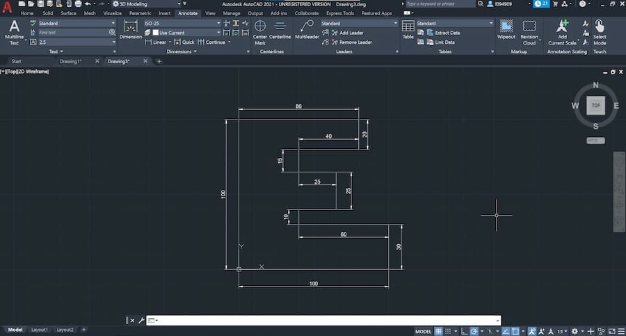 Follow the dimensions in this image to recreate this sketch in your AutoCAD