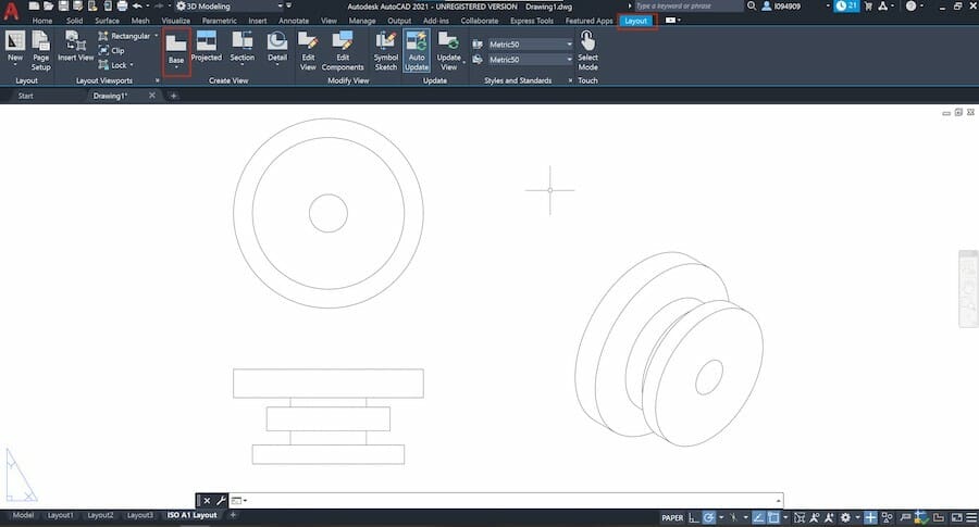 Create enough views so the part can be later fully described by its dimensions