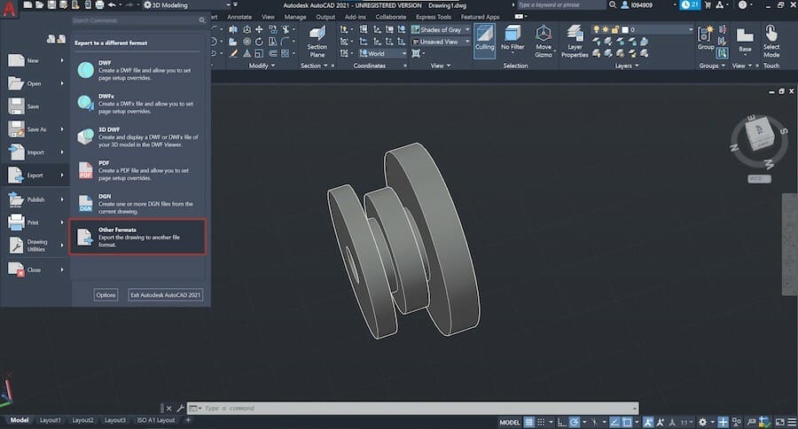 Exporting to mesh formats like STL, in contrast, is extremely easy