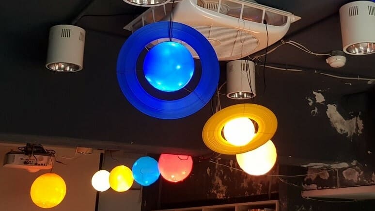 Arrange the planets across the ceiling for a full indoor solar system