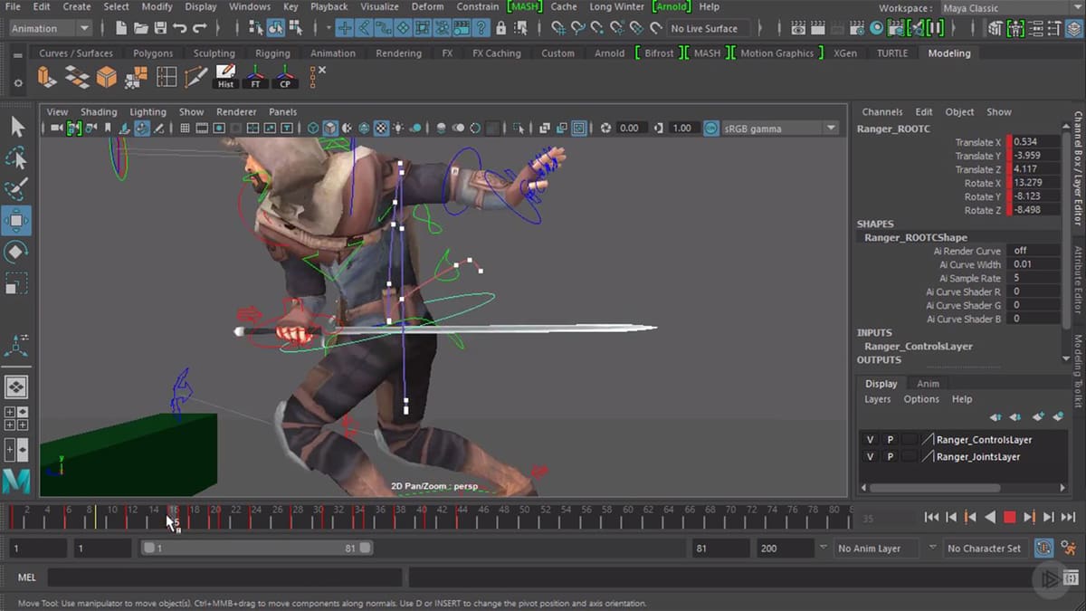 Maya let's you do complex character animation