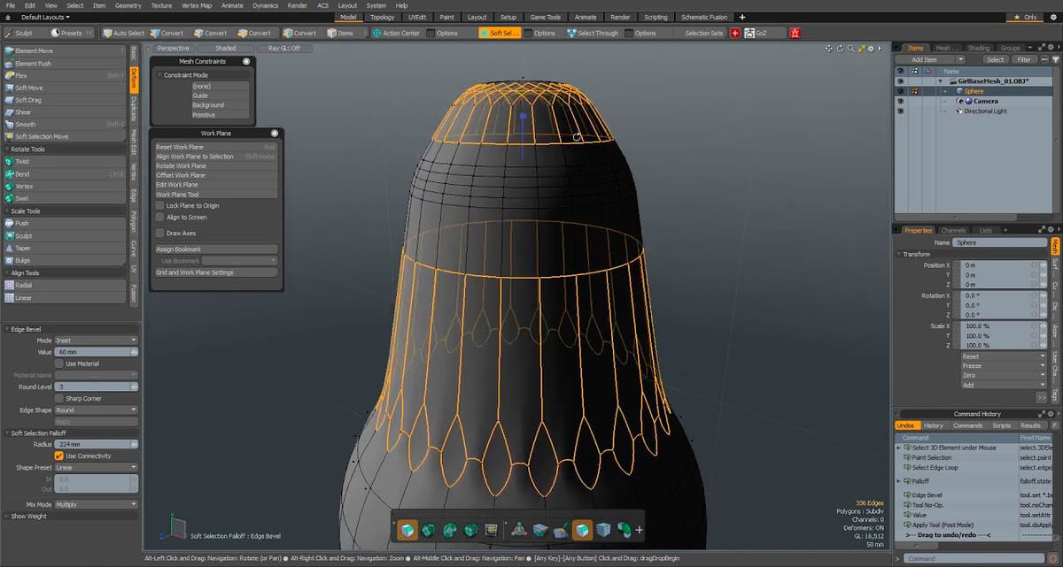 Modo combines different modeling techniques to make it as organic as possible