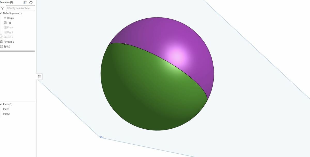 Divide your model into halves using the split tool on your CAD program of choice