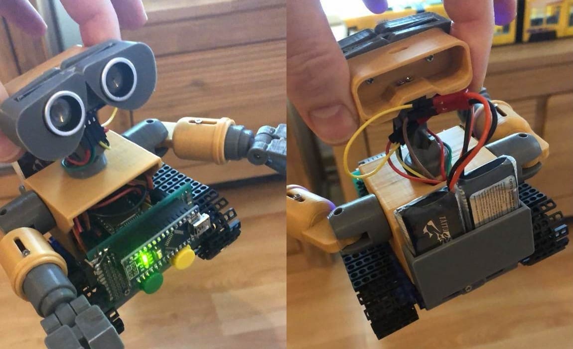 This Wall-E robot can talk using the newly added DFPlayer