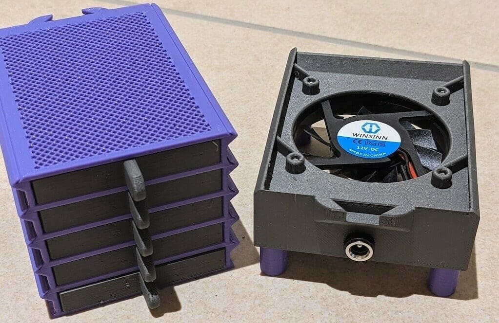 This seed dryer uses a fan and stackable drawers to get rid of moisture