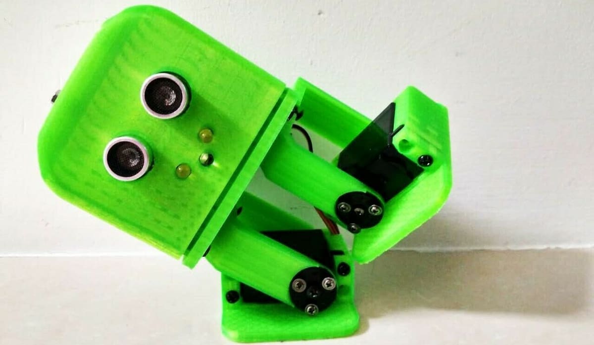 Tito is a biped 3D printed dancing robot with an ultrasound sensor for guidance