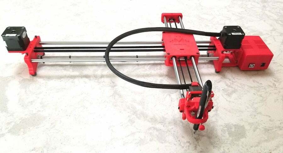 The DrawBot v1.1 is an elegant Arduino controlled machine for automating hand drawings