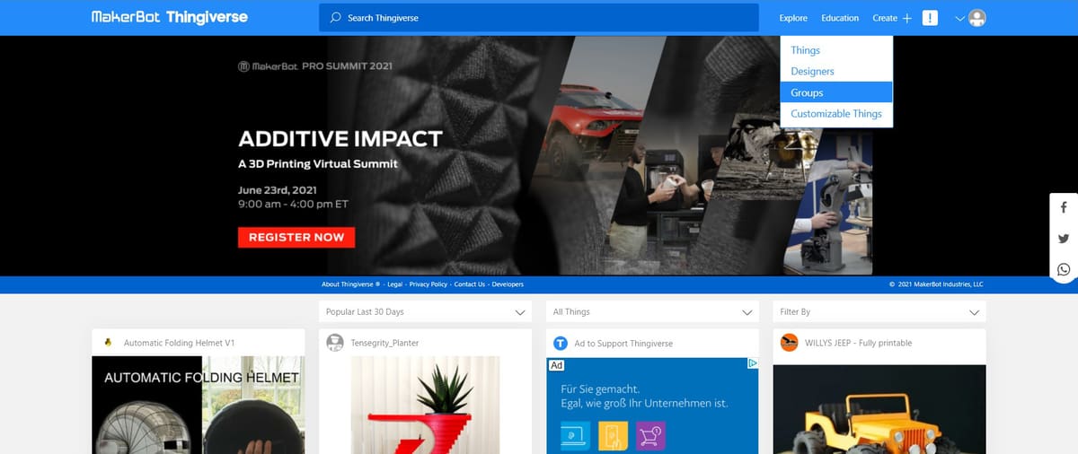 Image of Thingiverse Tips and Tricks: Find Better Models, Faster: Tip #3. Join Groups, Follow Designers