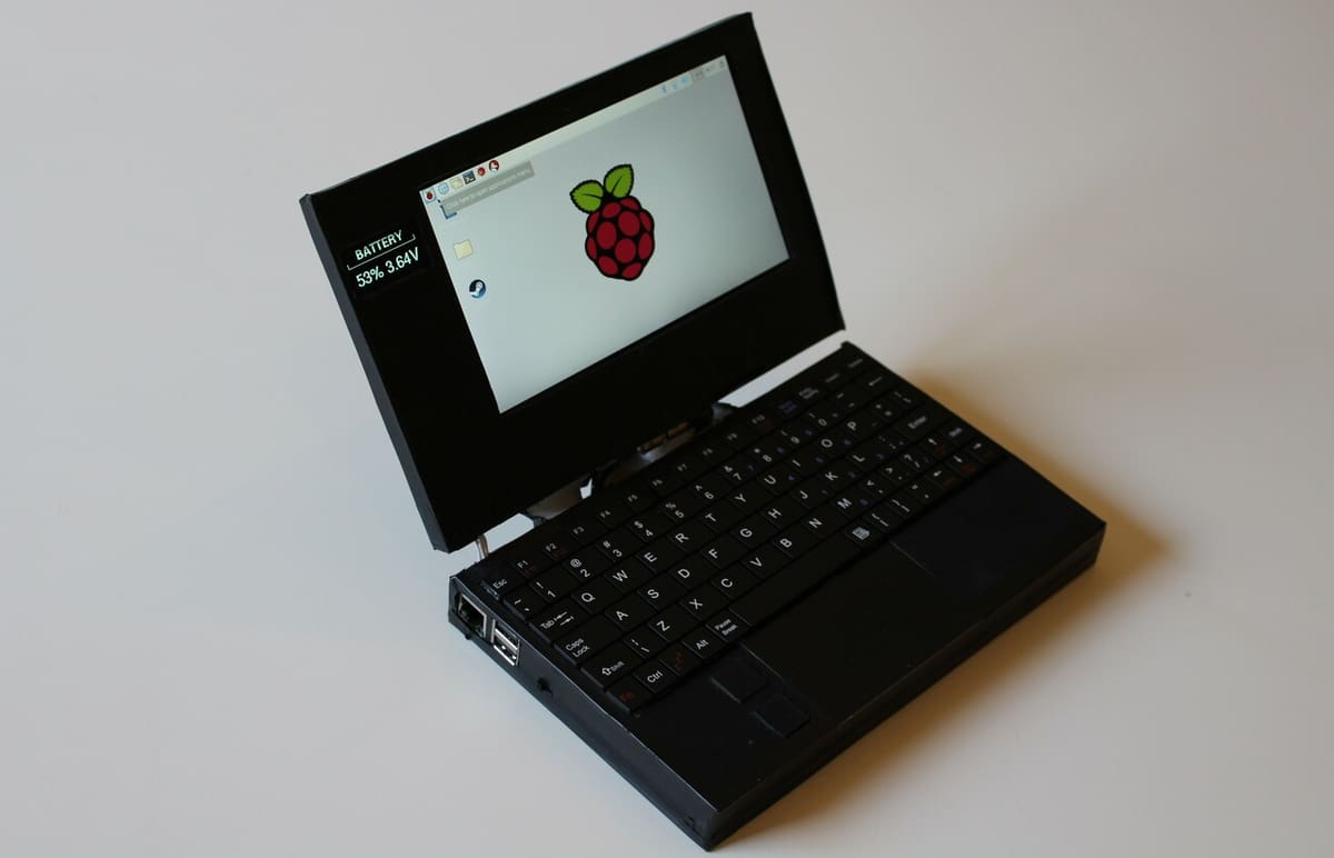 This micro-sized DIY Pi laptop comes with a full keyboard and 7