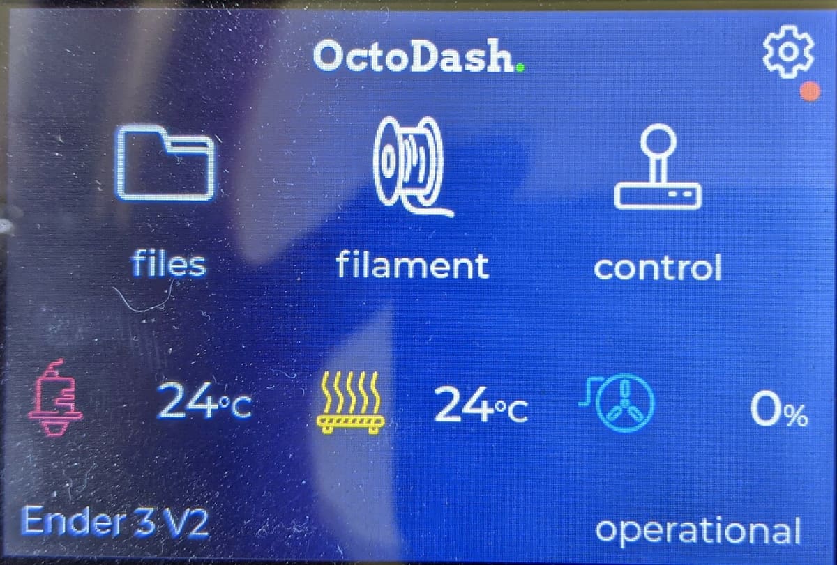 The main OctoDash screen is clear and easy to understand