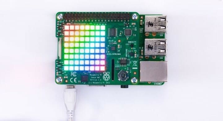 The Sense HAT for the Raspberry Pi provides a range of sensors and controls for the Raspberry Pi