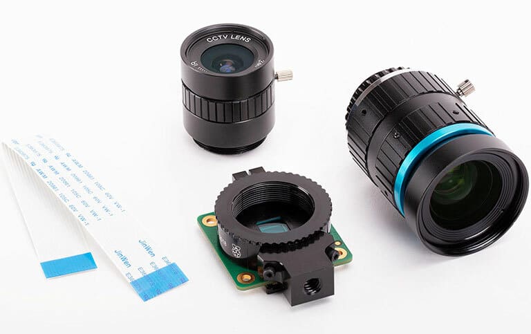 The Raspberry Pi HQ Camera is a 12 megapixel camera with improved low-light performance compared to its predecessor