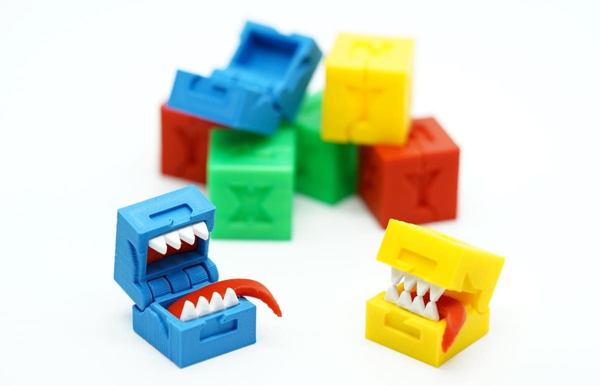 A calibration cube with a bite
