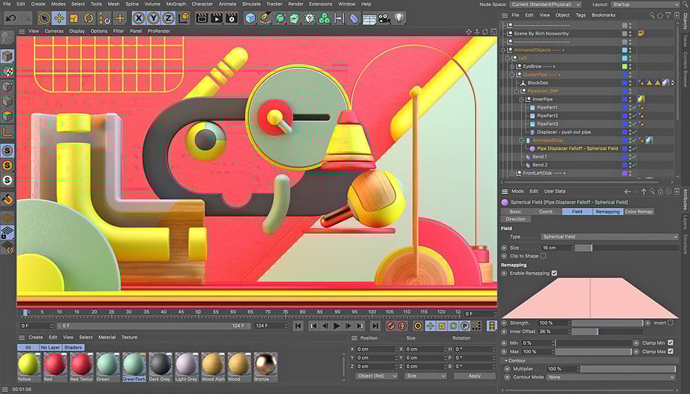 A vibrant 3D world created in Cinema 4D