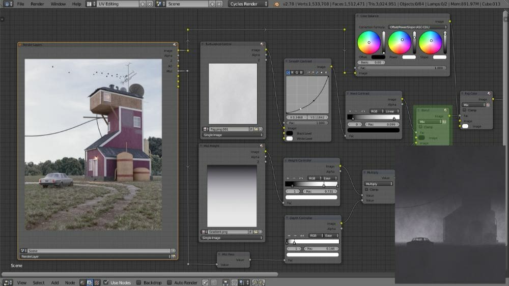 Photorealistic scene in Blender