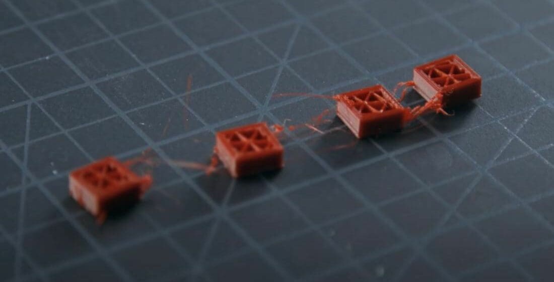 Using the print one at a time, you can prevent stringing in between separate parts