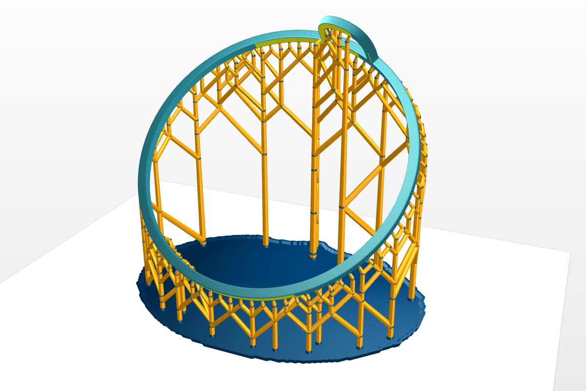 A ring with automatically generated supports in FormWare 3D