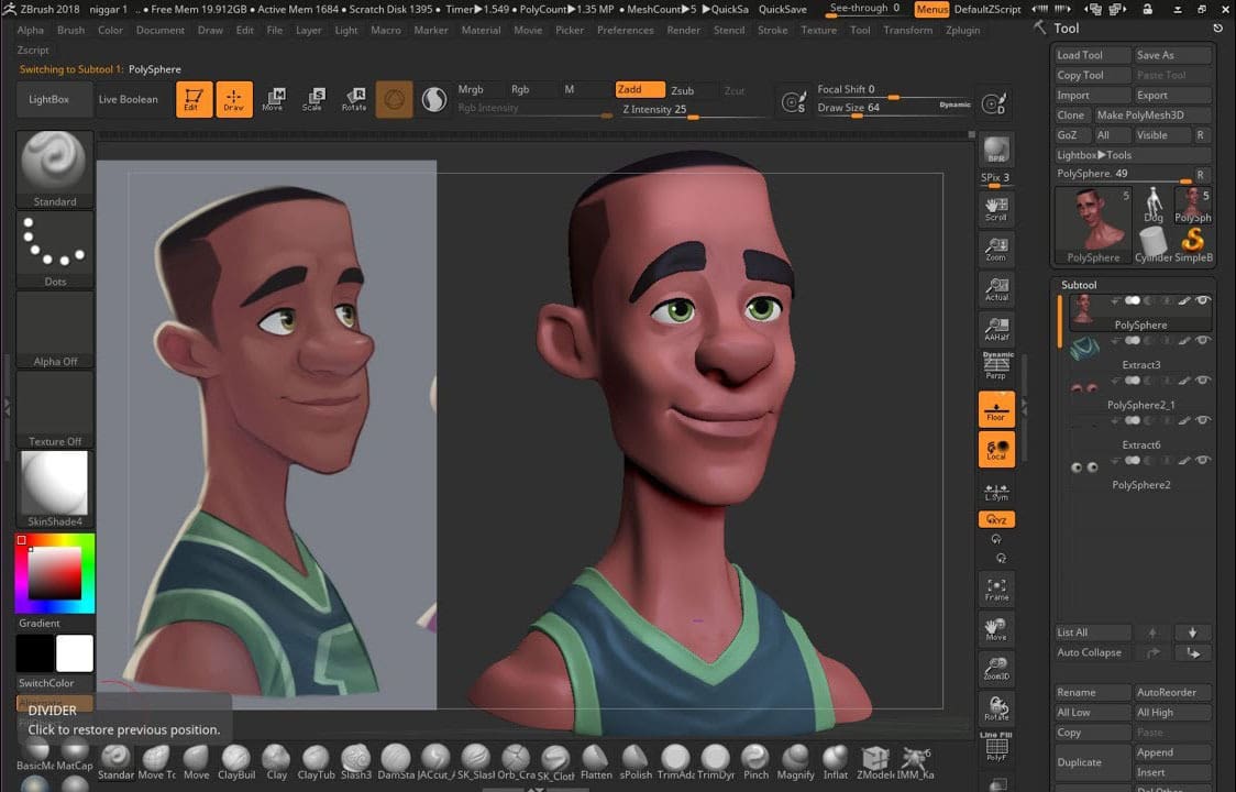 ZBrush isn't only for hyper-realistic models, you can also do cartoons!