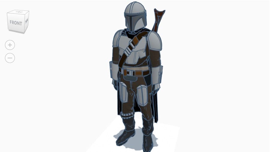 This Mandalorian model is highly detailed and its proof that characters can be made with Tinkercad
