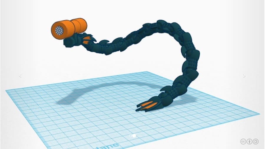 The Sea Serpent Light is a movable structure achieved by ball joint connections